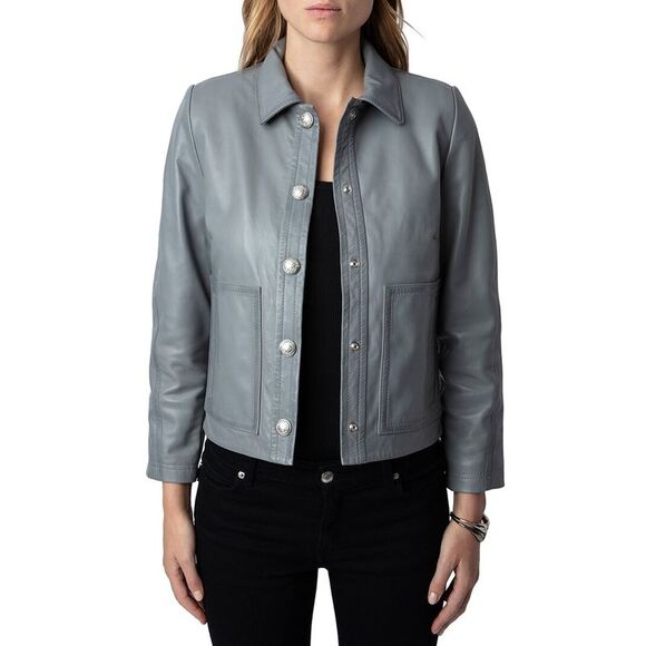 Zadig & Voltaire Womens  Leather Jacket - Picture 1 of 3